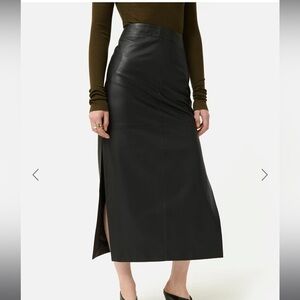 Jigsaw London leather skirt, black, 4
